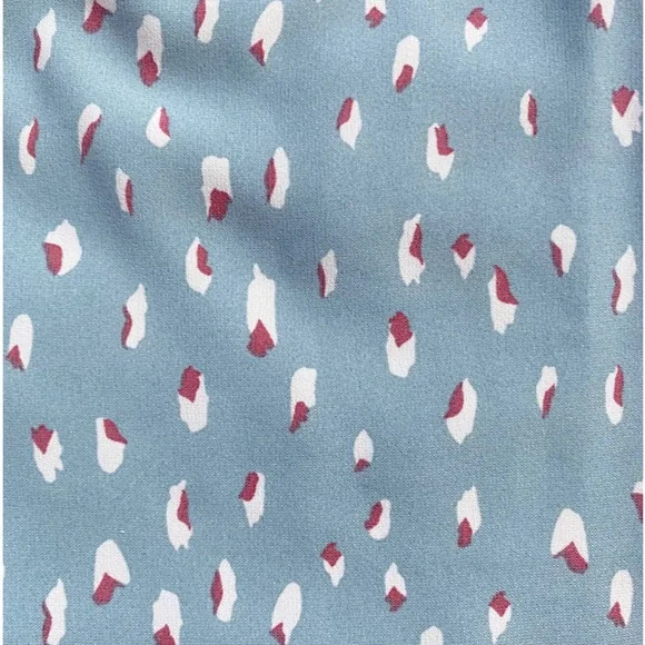 Mint Green Printed V-Neck Bubble long sleeve blouse - Picture 13 of 16